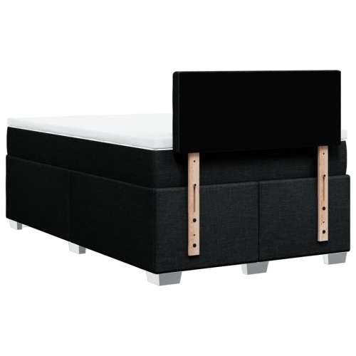 Krevet box spring s madracem crni 120 x 190 cm od tkanine - Crna 120 x 190 cm gumbi Cijena