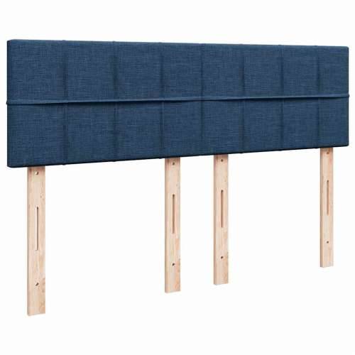Krevet s oprugama i madracem plavi 140 x 190 cm od tkanine - Plava 140 x 190 cm Blok s kvadratima Cijena