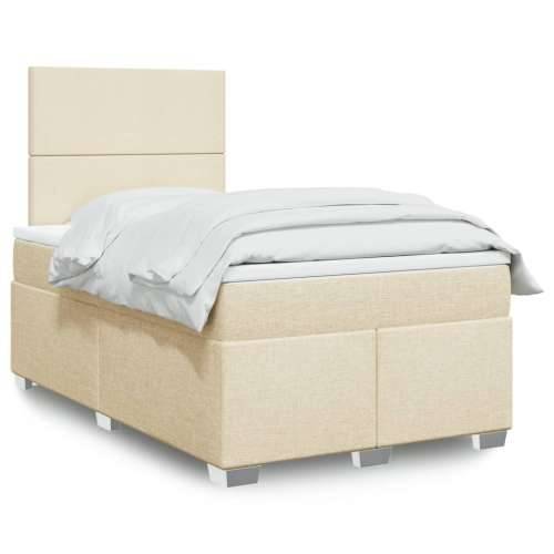 Krevet box spring s madracem krem 120 x 190 cm od tkanine - Krema 120 x 190 cm Gladak dizajn Cijena