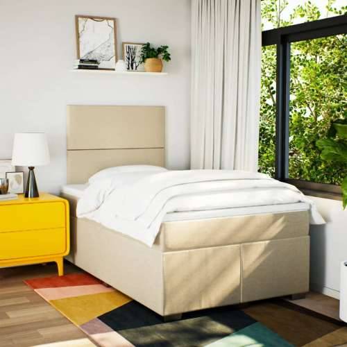 Krevet box spring s madracem krem 120 x 190 cm od tkanine - Krema 120 x 190 cm Gladak dizajn Cijena