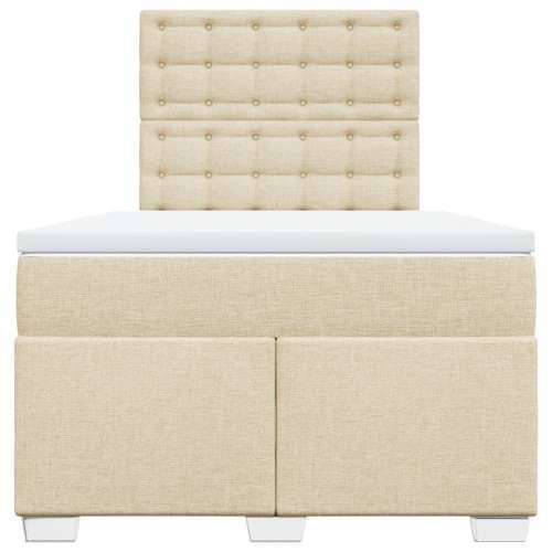 Krevet box spring s madracem krem 120 x 190 cm od tkanine - Krema 120 x 190 cm gumbi Cijena