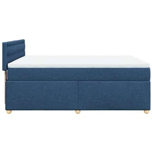 Krevet s oprugama i madracem plavi 140 x 190 cm od tkanine - Plava 140 x 190 cm gumbi Cijena