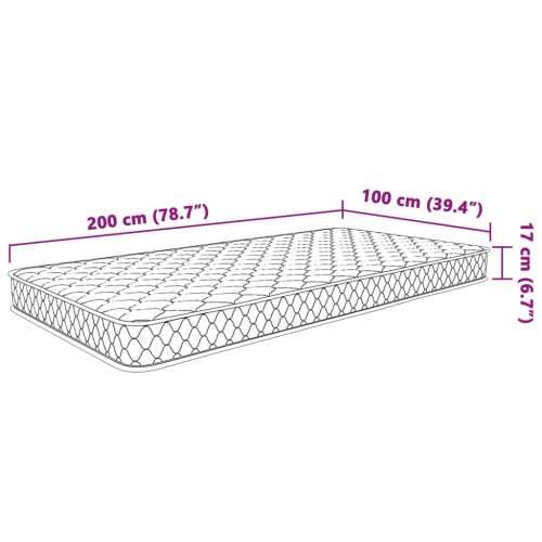 Madrac od memorijske pjene bijeli 100 x 200 x 17 cm - 100 x 200 cm 1 Cijena