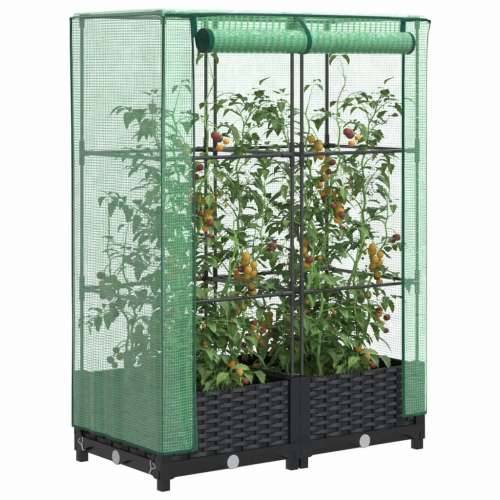 Povišena gredica s pokrovom za staklenik 80 x 40 x 123 cm - Crna 80 x 40 x 123 cm 1 Cijena
