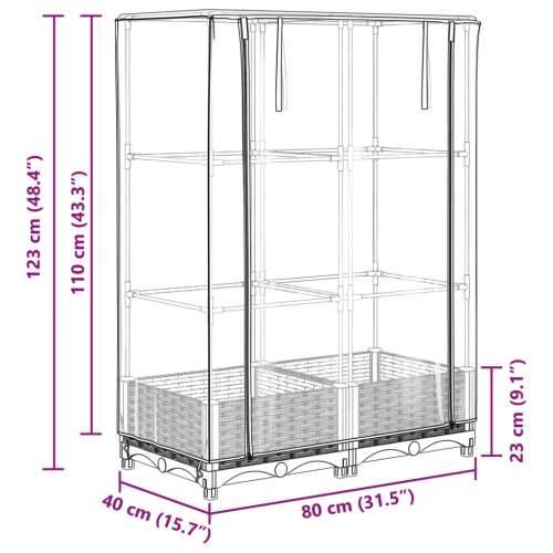 Povišena gredica s pokrovom za staklenik 80 x 40 x 123 cm - Crna 80 x 40 x 123 cm 1 Cijena