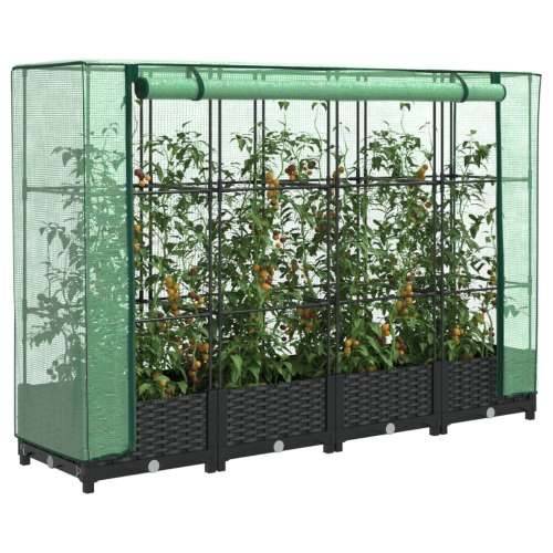 Povišena gredica s pokrovom za staklenik 160 x 40 x 123 cm - Crna 160 x 40 x 123 cm 1 Cijena