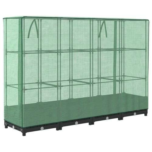 Povišena gredica s pokrovom za staklenik 160 x 40 x 123 cm - Crna 160 x 40 x 123 cm 1 Cijena