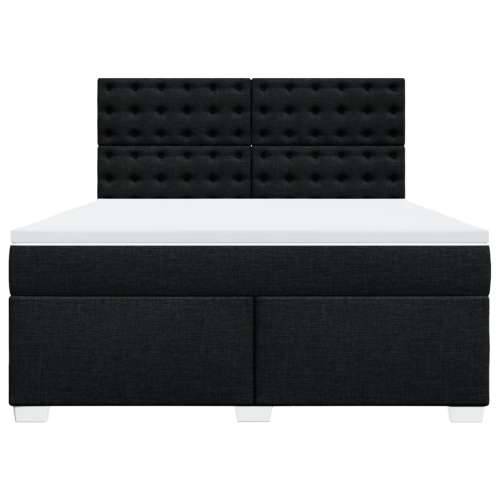 Krevet s oprugama i madracem crni 180x200 cm od tkanine - Crna 180 x 200 cm gumbi Cijena