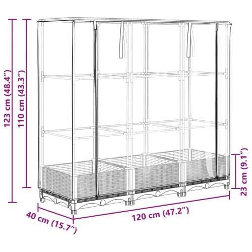 Povišena gredica s pokrovom za staklenik 120 x 40 x 123 cm - Plavo-siva 120 x 40 x 123 cm 1 Cijena