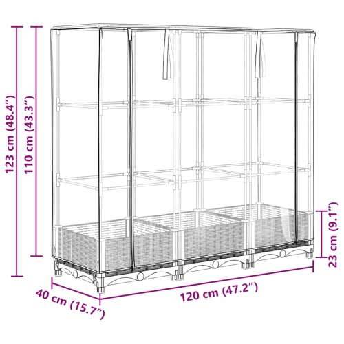 Povišena gredica s pokrovom za staklenik 120 x 40 x 123 cm - Plavo-siva 120 x 40 x 123 cm 1 Cijena