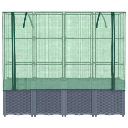 Povišena gredica s pokrovom za staklenik 160 x 40 x 153 cm - Plavo-siva 1 Cijena