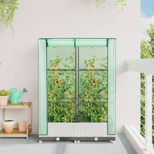Povišena gredica s pokrovom za staklenik 80 x 40 x 123 cm - Bijela 80 x 40 x 123 cm 1 Cijena