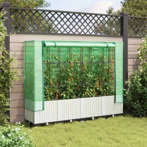 Povišena gredica s pokrovom za staklenik 160 x 40 x 138 cm - Bijela 160 x 40 x 138 cm 1 Cijena