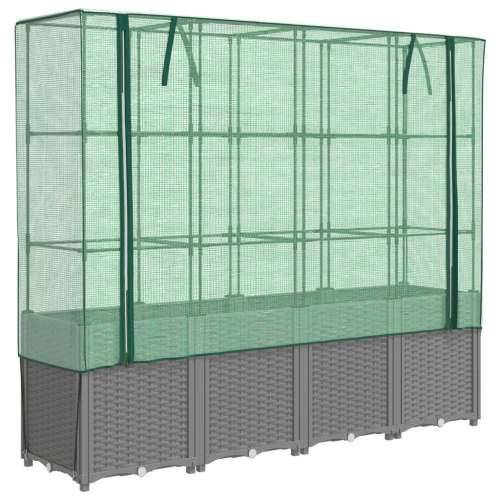 Povišena gredica s pokrovom za staklenik 160 x 40 x 153 cm - Svjetlosiva 1 Cijena