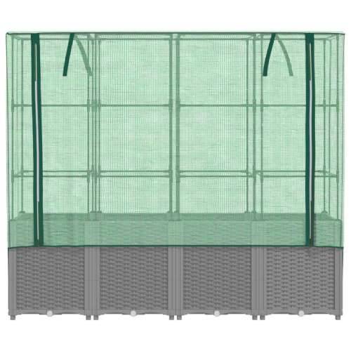 Povišena gredica s pokrovom za staklenik 160 x 40 x 153 cm - Svjetlosiva 1 Cijena