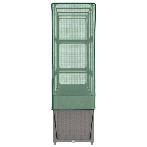 Povišena gredica s pokrovom za staklenik 160 x 40 x 153 cm - Svjetlosiva 1 Cijena