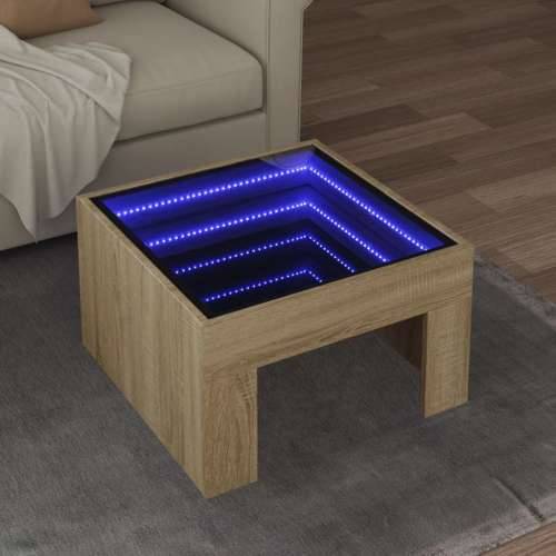 Stolić s beskonačnim LED svjetlima boja hrasta 50x50x30 cm - sonoma hrast 1 50 cm Cijena