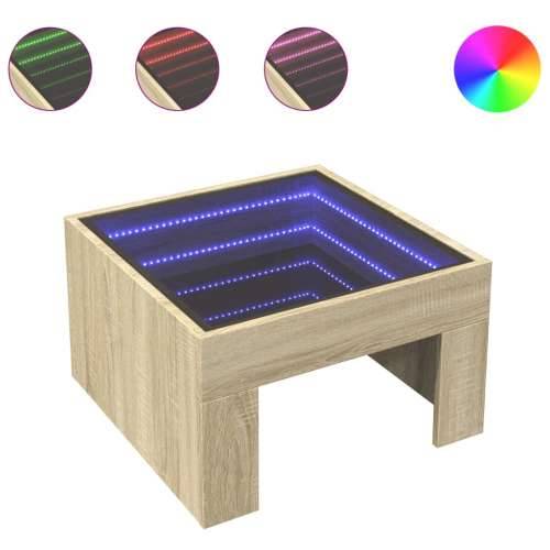 Stolić s beskonačnim LED svjetlima boja hrasta 50x50x30 cm - sonoma hrast 1 50 cm Cijena
