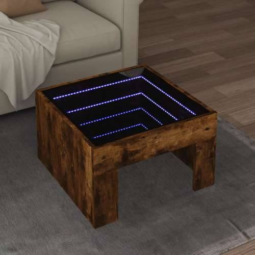 Stolić s beskonačnim LED svjetlima boja hrasta 50x50x30 cm - Dimljeni hrast 1 50 cm Cijena