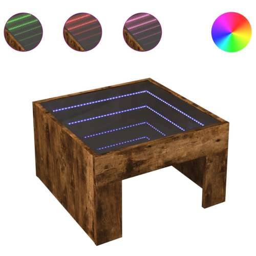 Stolić s beskonačnim LED svjetlima boja hrasta 50x50x30 cm - Dimljeni hrast 1 50 cm Cijena