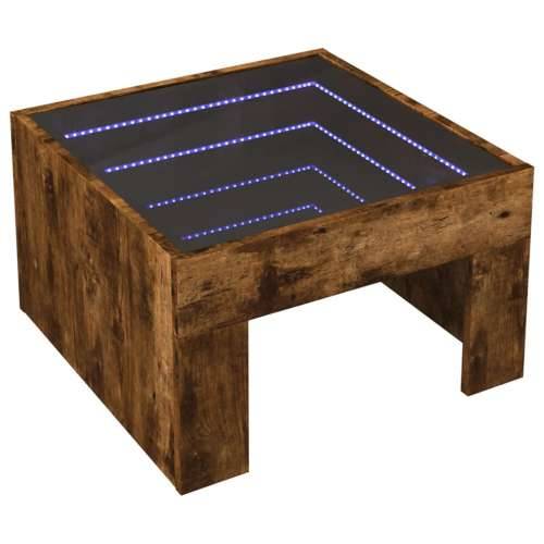 Stolić s beskonačnim LED svjetlima boja hrasta 50x50x30 cm - Dimljeni hrast 1 50 cm Cijena