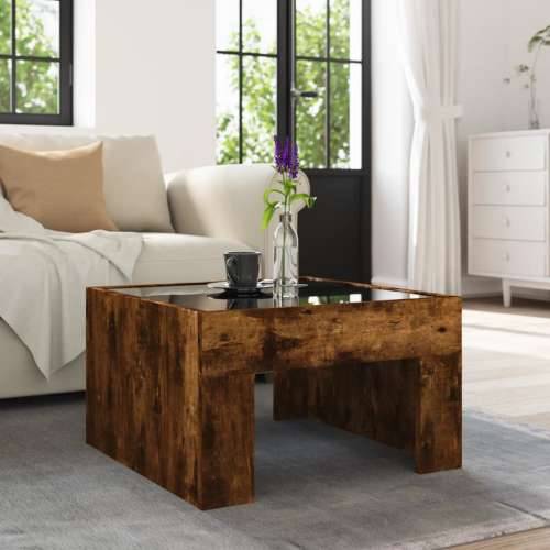 Stolić s beskonačnim LED svjetlima boja hrasta 50x50x30 cm - Dimljeni hrast 1 50 cm Cijena