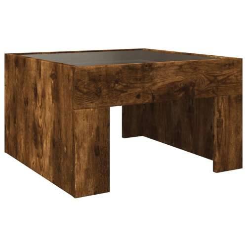 Stolić s beskonačnim LED svjetlima boja hrasta 50x50x30 cm - Dimljeni hrast 1 50 cm Cijena