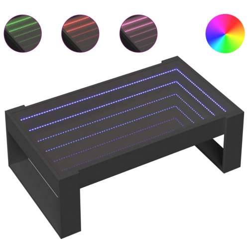 Stolić za kavu s beskonačnim LED svjetlima crni 90x53x30 cm - Crna 1 90 cm Cijena