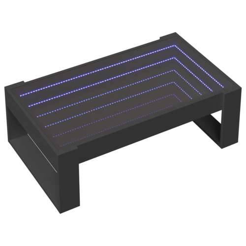 Stolić za kavu s beskonačnim LED svjetlima crni 90x53x30 cm - Crna 1 90 cm Cijena