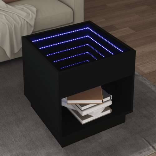 Stolić za kavu s beskonačnim LED svjetlima crni 50x50x50 cm - Crna 1 50 cm Cijena