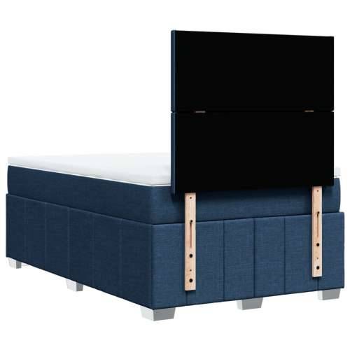 Krevet s oprugama i madracem plavi 120 x 200 cm od tkanine - Plava 120 x 200 cm Gladak dizajn Cijena