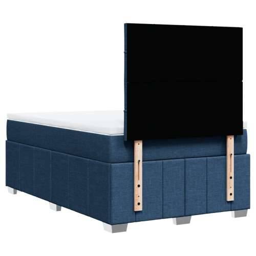 Krevet s oprugama i madracem plavi 120 x 200 cm od tkanine - Plava 120 x 200 cm Blok s kvadratima Cijena