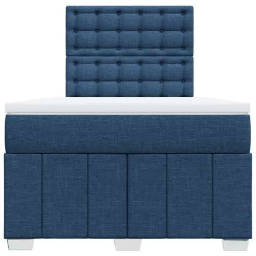 Krevet s oprugama i madracem plavi 120 x 200 cm od tkanine - Plava 120 x 200 cm gumbi Cijena