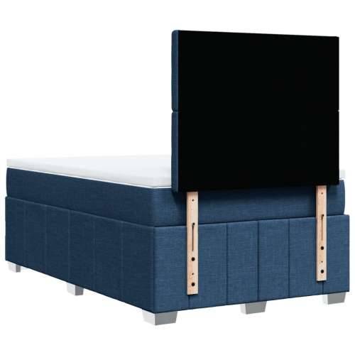 Krevet s oprugama i madracem plavi 120 x 200 cm od tkanine - Plava 120 x 200 cm gumbi Cijena