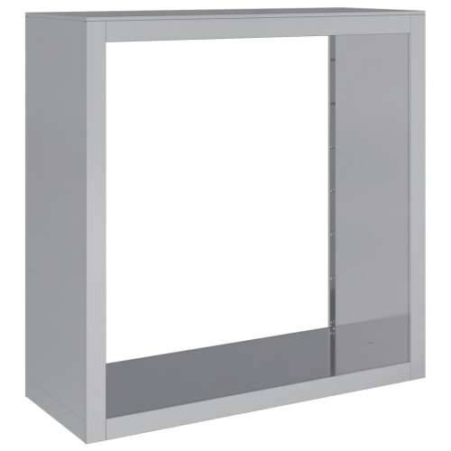 Stalak za drva za ogrjev 100x40x100 cm od pocinčanog čelika - Pocinčani čelik / siva 100 x 40 x 100 cm Cijena