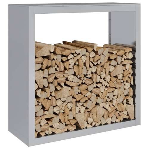 Stalak za drva za ogrjev 100x40x100 cm od pocinčanog čelika - Pocinčani čelik / siva 100 x 40 x 100 cm Cijena