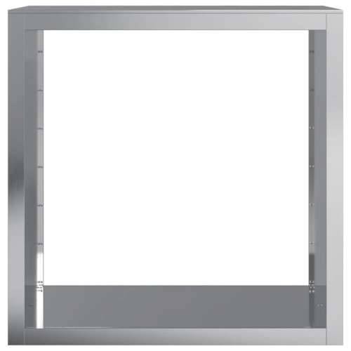 Stalak za drva za ogrjev 100x40x100 cm od pocinčanog čelika - Pocinčani čelik / siva 100 x 40 x 100 cm Cijena