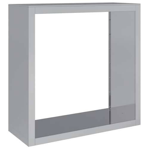 Stalak za drva za ogrjev 100x40x100 cm od pocinčanog čelika - Pocinčani čelik / siva 100 x 40 x 100 cm Cijena