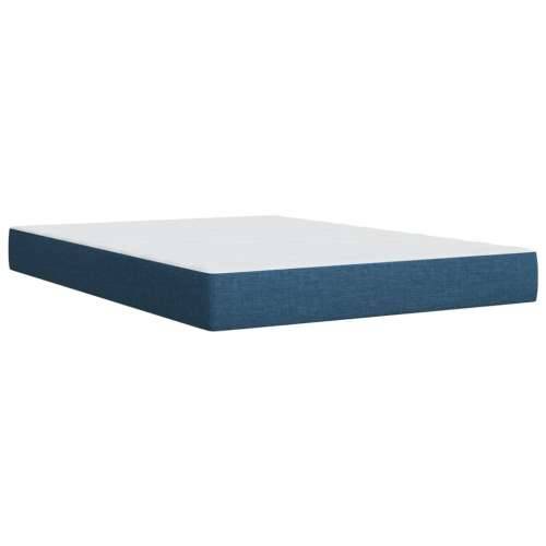 Krevet s oprugama i madracem plavi 140 x 190 cm od tkanine - Plava 140 x 190 cm Gladak dizajn Cijena