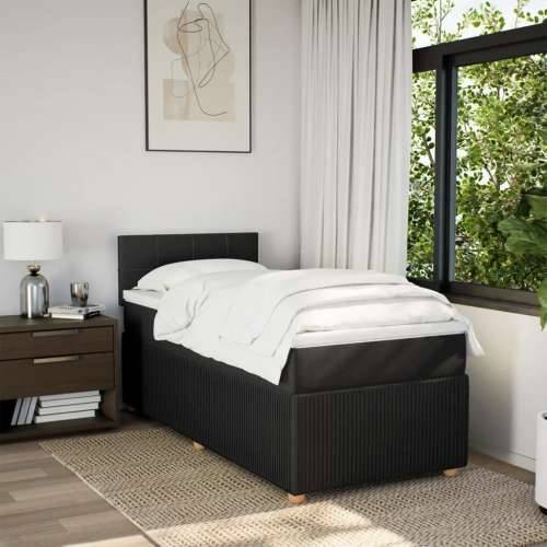 Box spring krevet s madracem crni 80 x 200 cm od tkanine - Crna 80 x 200 cm Blok s kvadratima Cijena