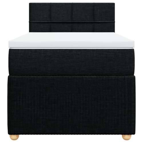 Box spring krevet s madracem crni 80 x 200 cm od tkanine - Crna 80 x 200 cm Blok s kvadratima Cijena