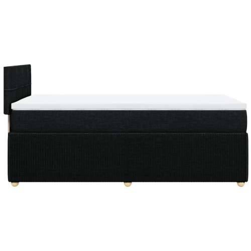 Box spring krevet s madracem crni 80 x 200 cm od tkanine - Crna 80 x 200 cm Blok s kvadratima Cijena