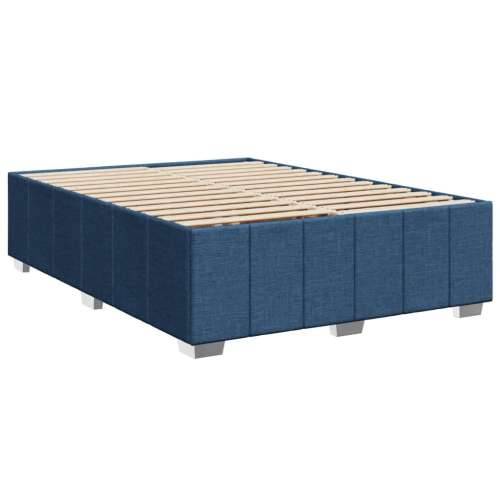 Krevet s oprugama i madracem plavi 140 x 190 cm od tkanine - Plava 140 x 190 cm Blok s kvadratima Cijena