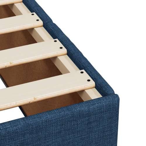 Krevet s oprugama i madracem plavi 140 x 190 cm od tkanine - Plava 140 x 190 cm Blok s kvadratima Cijena