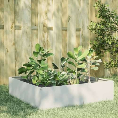 Povišena gredica - Vrtna gredica bijeli 100x100x25 cm od čelika - Čelik/bijela 100 x 100 x 25 cm 1 Čelik Cijena