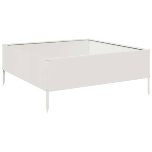 Povišena gredica - Vrtna gredica bijeli 100x100x25 cm od čelika - Čelik/bijela 100 x 100 x 25 cm 1 Čelik Cijena