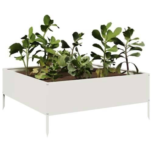 Povišena gredica - Vrtna gredica bijeli 100x100x25 cm od čelika - Čelik/bijela 100 x 100 x 25 cm 1 Čelik Cijena