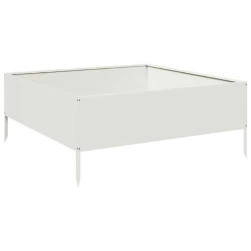 Povišena gredica - Vrtna gredica bijeli 100x100x25 cm od čelika - Čelik/bijela 100 x 100 x 25 cm 1 Čelik Cijena