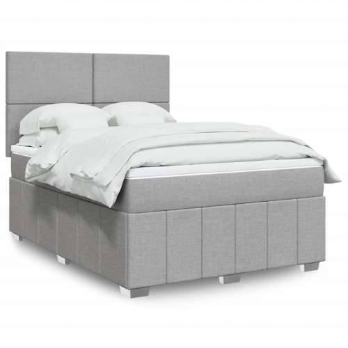 Krevet box spring s madracem svjetlosiva 160x200 cm tkanina - Svjetlosiva 160 x 200 cm Gladak dizajn Cijena