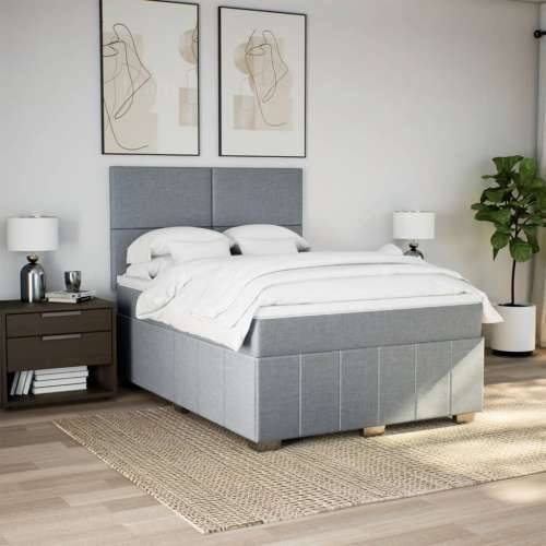 Krevet box spring s madracem svjetlosiva 160x200 cm tkanina - Svjetlosiva 160 x 200 cm Gladak dizajn Cijena
